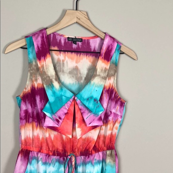 BeBop Tie Dye Ruffle Front Dress (Medium) - Picture 4 of 8